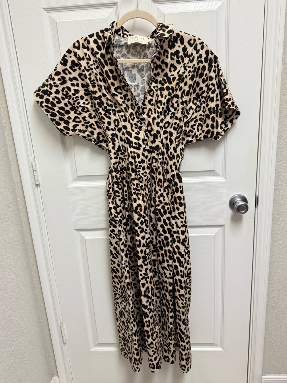 Anthropologie Exquise Tobie Shirt Dress in Cheetah